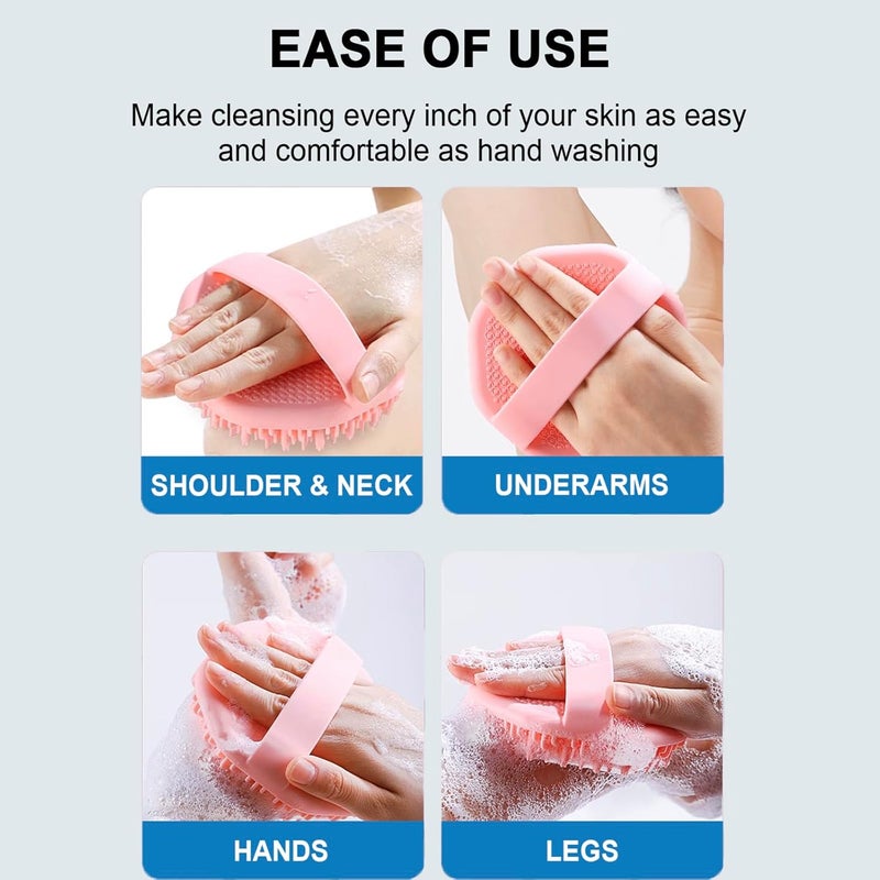 RamPula Silicone Body Scrubber, Exfoliating Body Scrubber for Sensitive Skin, Non-Slip Shower Scrubber for Body, Silicone Body Brush for Showering, Charcoal, Effective Showering Exfoliation, Gentle Massage - Image 5